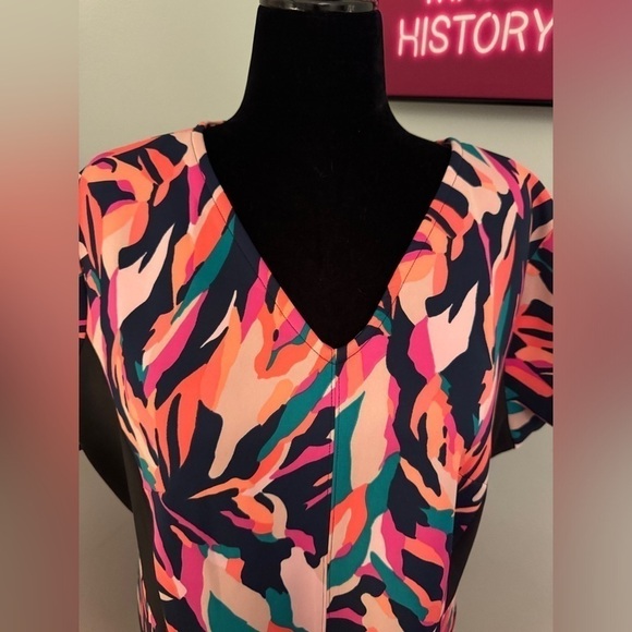 NWT Metaphor Multi Color Stretch Scuba Dress 3X Plus - Picture 3 of 8